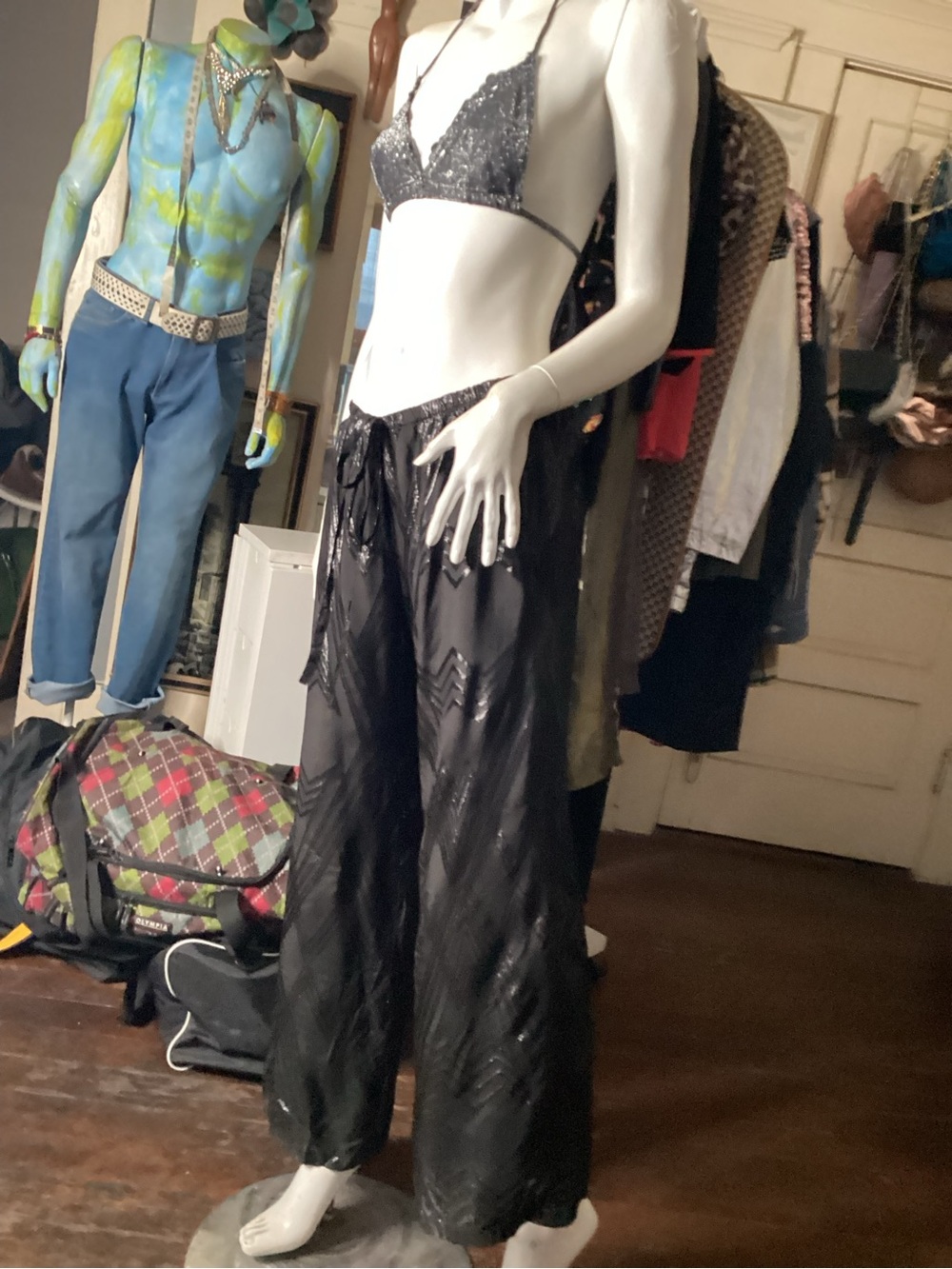 Custo Barcelona Black Shiny hostess pants